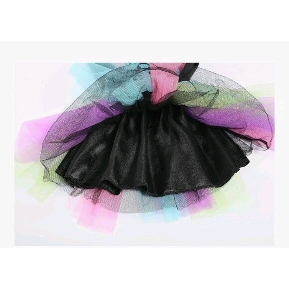 Girls Skeleton Costume Glow In The Dark Punk Bones Halloween Tutu Dress Medium - Picture 4 of 6